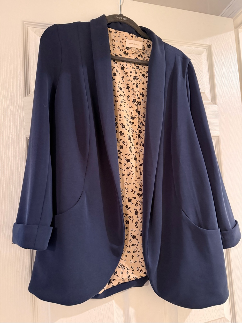 Navy Open-Front Women's Blazer Jacket - Unbranded